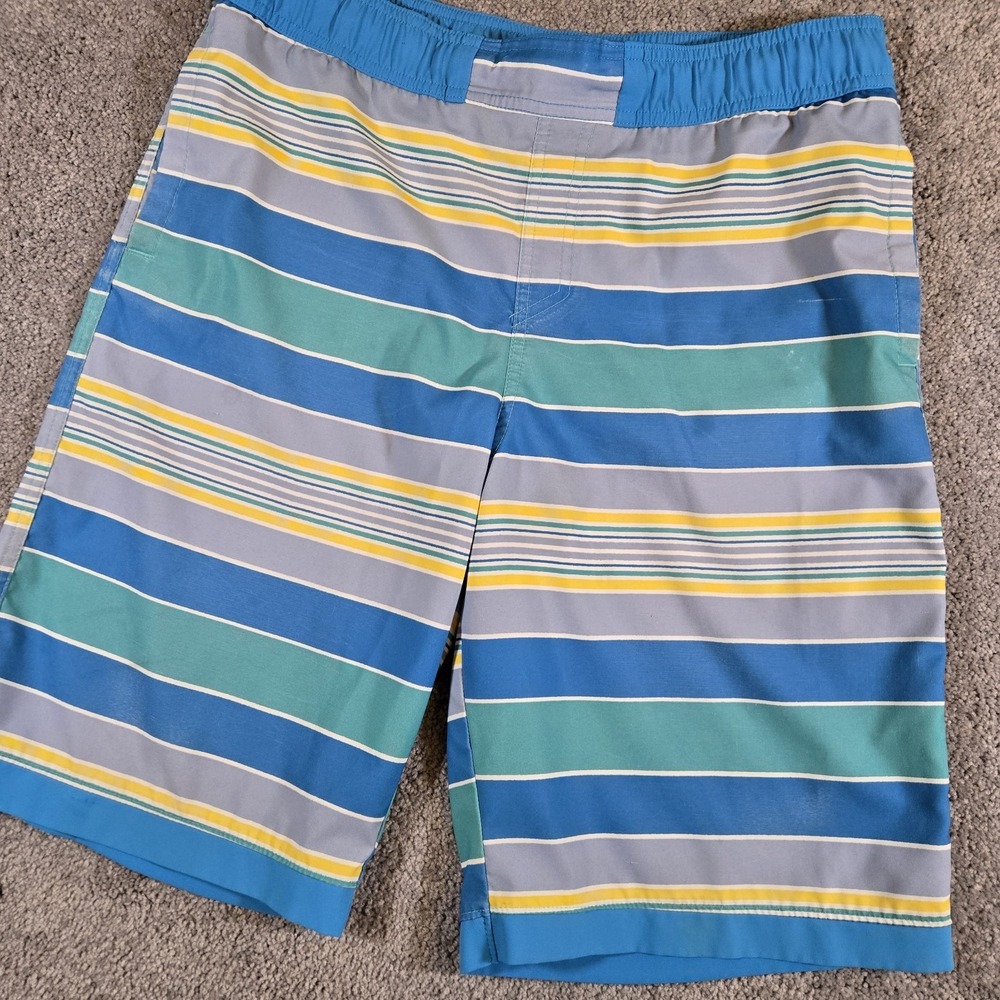 Columbia‎ Mens Lined Trunks XL Blue Striped Swim Trunks